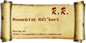 Rosenblat Róbert névjegykártya
